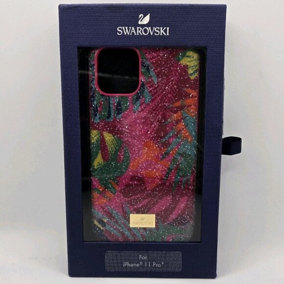 Swarovski Crystal Tropical iPhone 11 PRO Case Multi STS PGO 5533960 Pink Gold - Picture 1 of 7